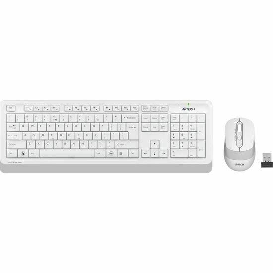 A4Tech FG1010 Nano  Alıcı 2000DPI Kablosuz Multimedia Türkçe Klavye + Mouse Seti - Beyaz