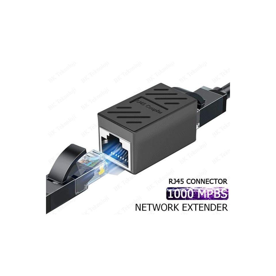 RJ45 Ethernet Kablosu Uzatma Aparatı Siyah